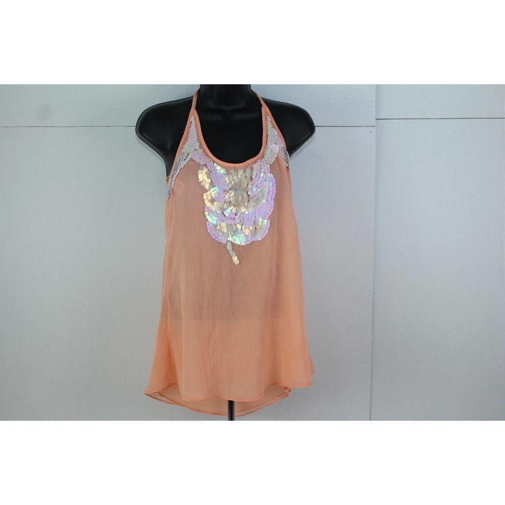ladies peach GUESS tank top size S